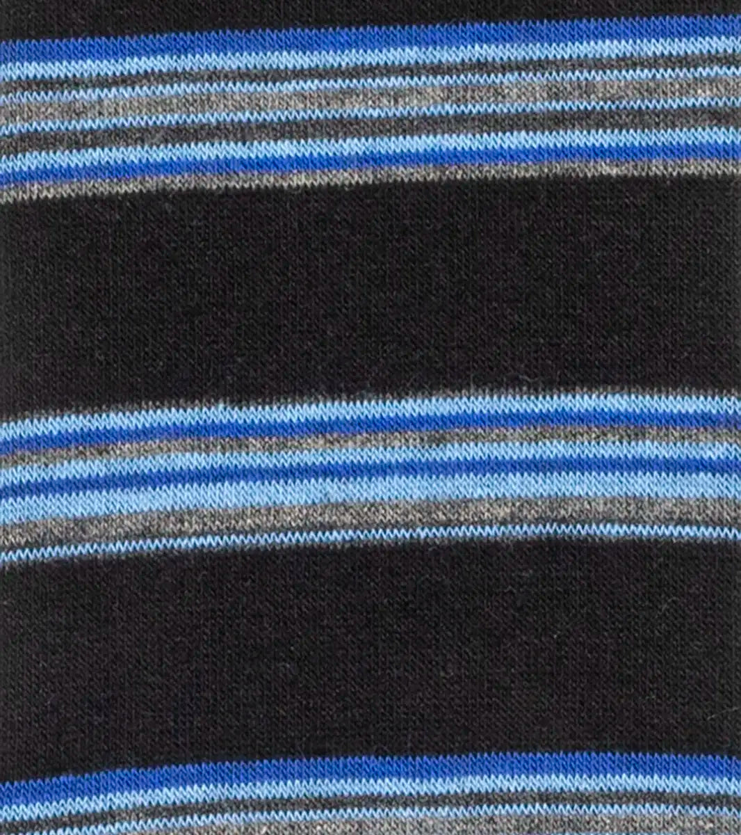 Men’s Dark Blue Multi Stripe Crew Dress Socks Stacy Adams