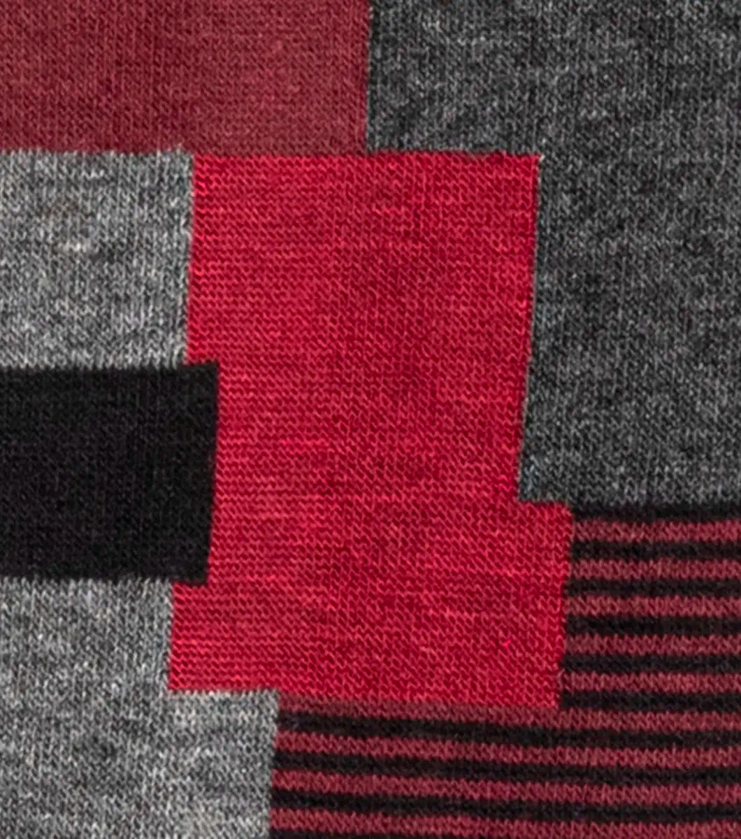 Men’s Red Modern Motif Crew Dress Socks Stacy Adams