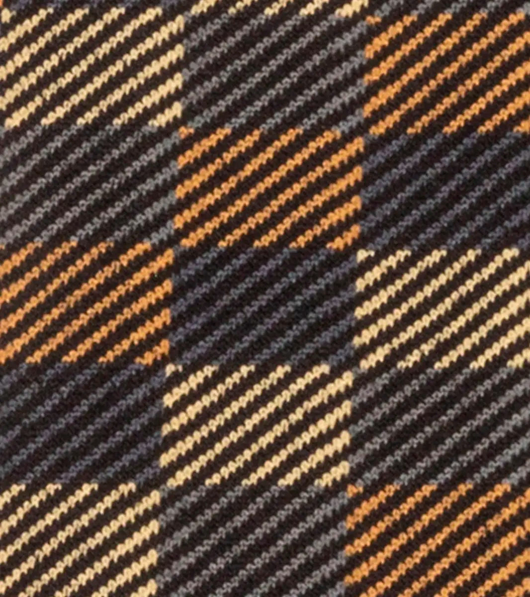 Men’s Stacy Adam Black & Gold Modern Block Crew Dress Socks