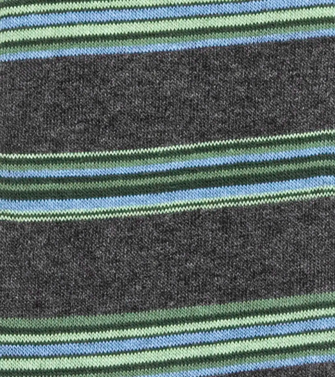 Men’s Gray Stripe Crew Dress Socks Cotton Blend Stacy Adams