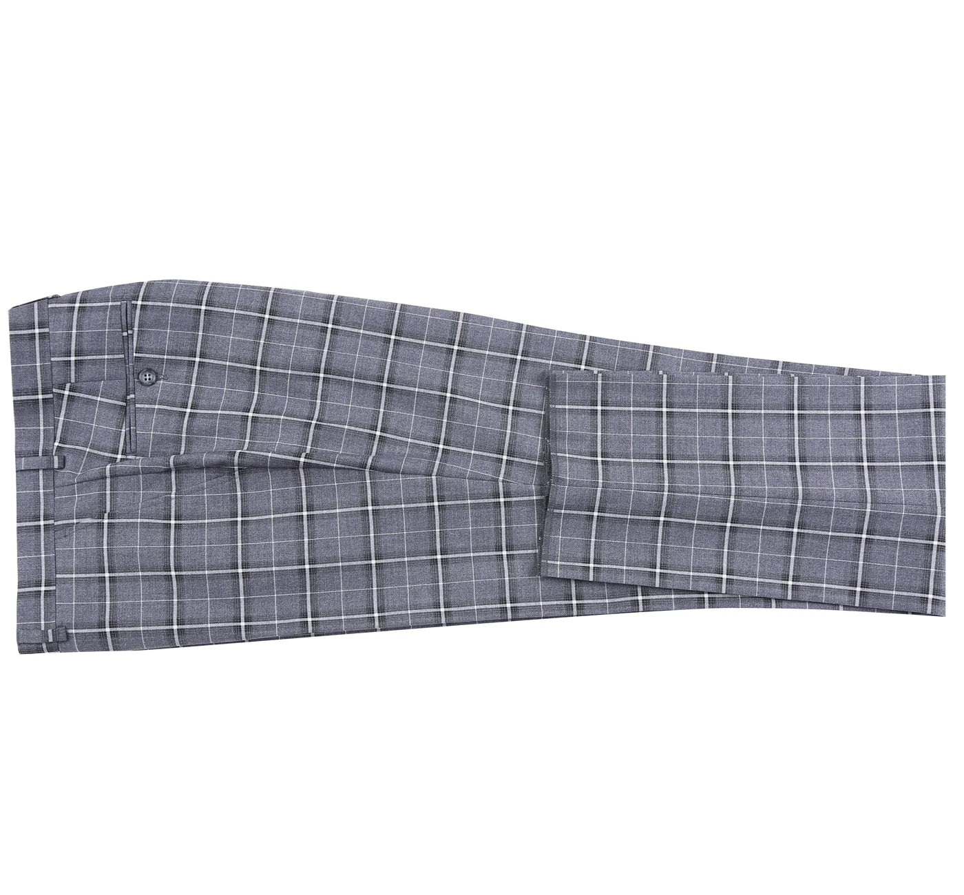 Men’s Gray/White Check Renoir 2-Piece Suit Notch Lapel