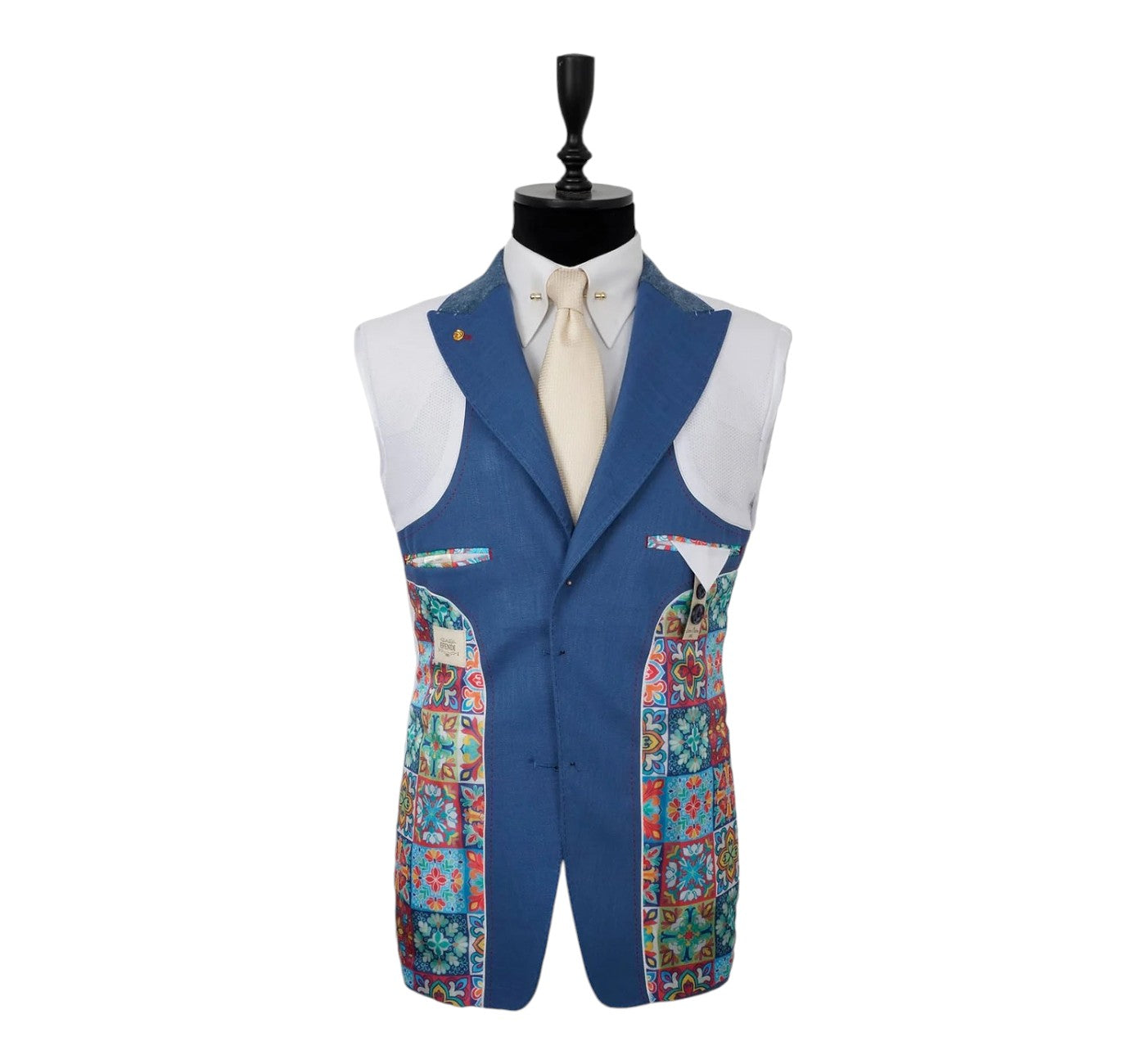 Men’s Efendi 1881 Blue Two-Button Peak Lapel Blazer Slim Fit