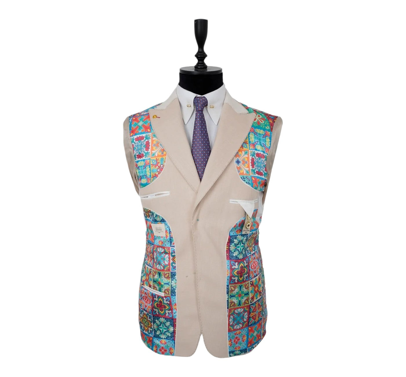 Men’s Efendi 1881 Beige Peak Lapel Two Button Blazer Slim Fit