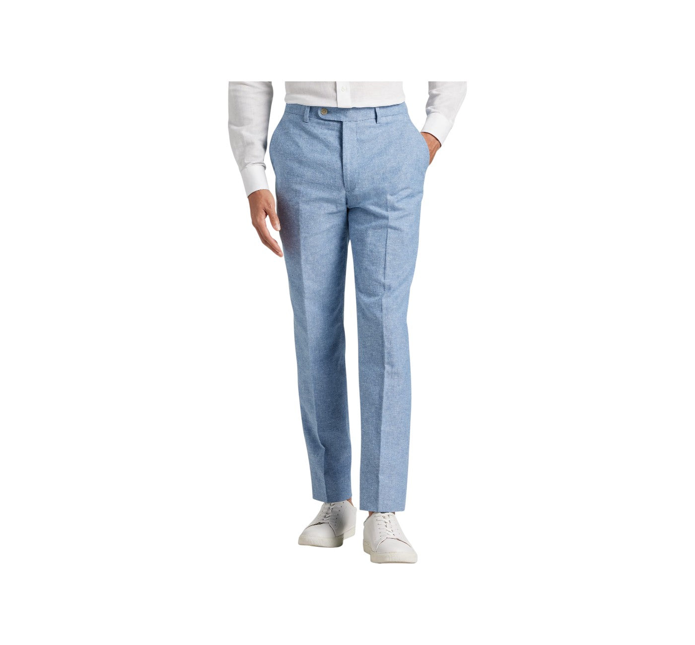 Light Blue Enzo Linen Pants | Modern Fit Men&