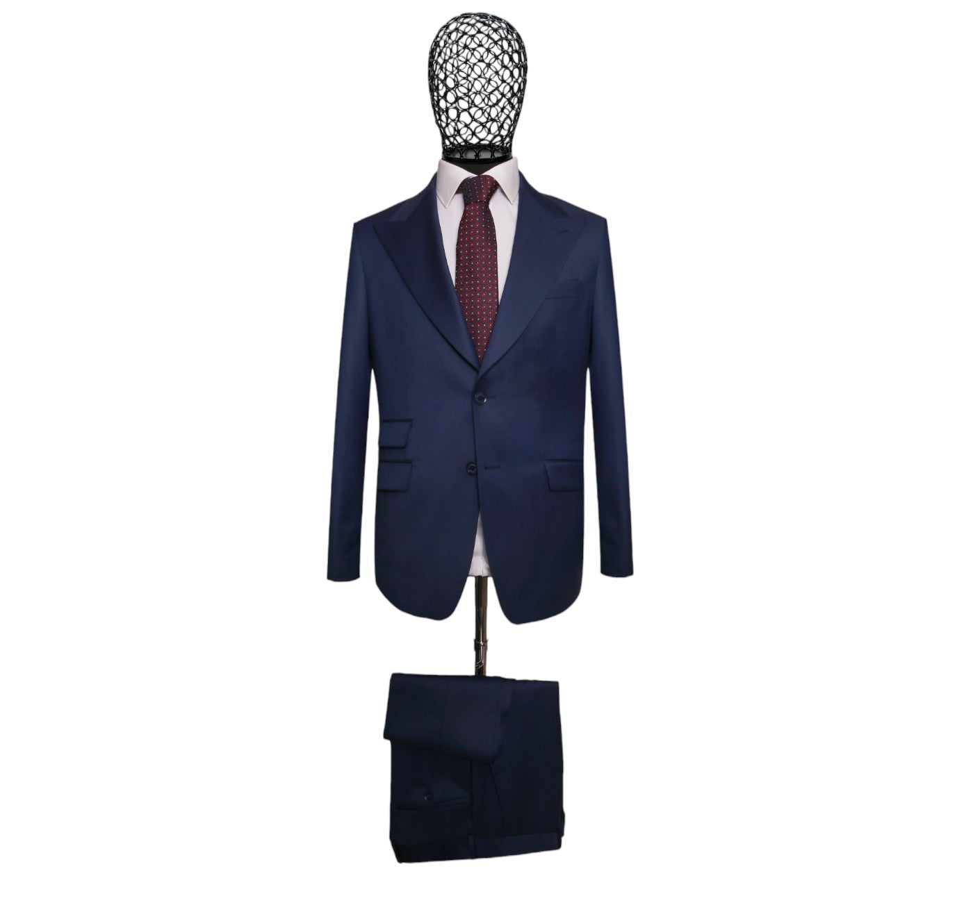 Blue Slim Fit 2-Piece Suit | Peak Lapel Virgin Wool