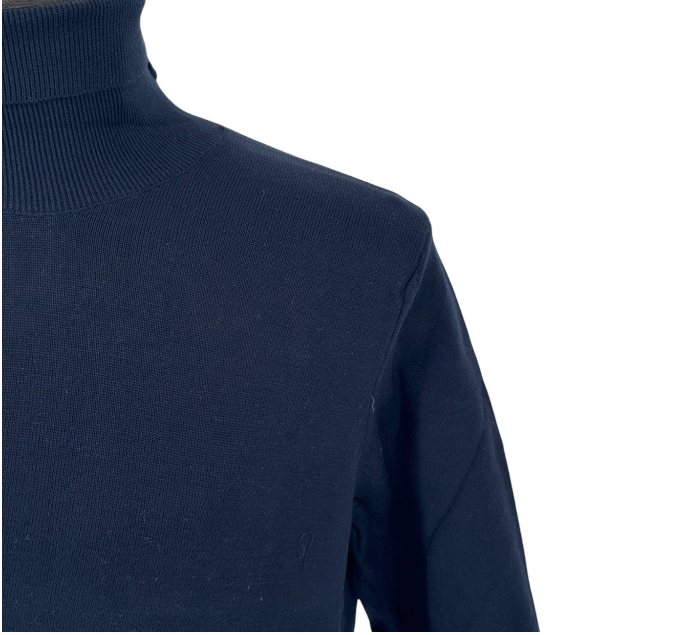 Men’s Dark Navy Blue Cotton Blend Turtleneck Sweater Shirt