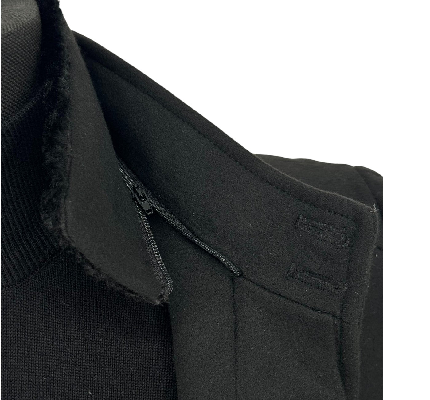 Men’s Cashmere Blend Pea Coat with Fur Hood Zip