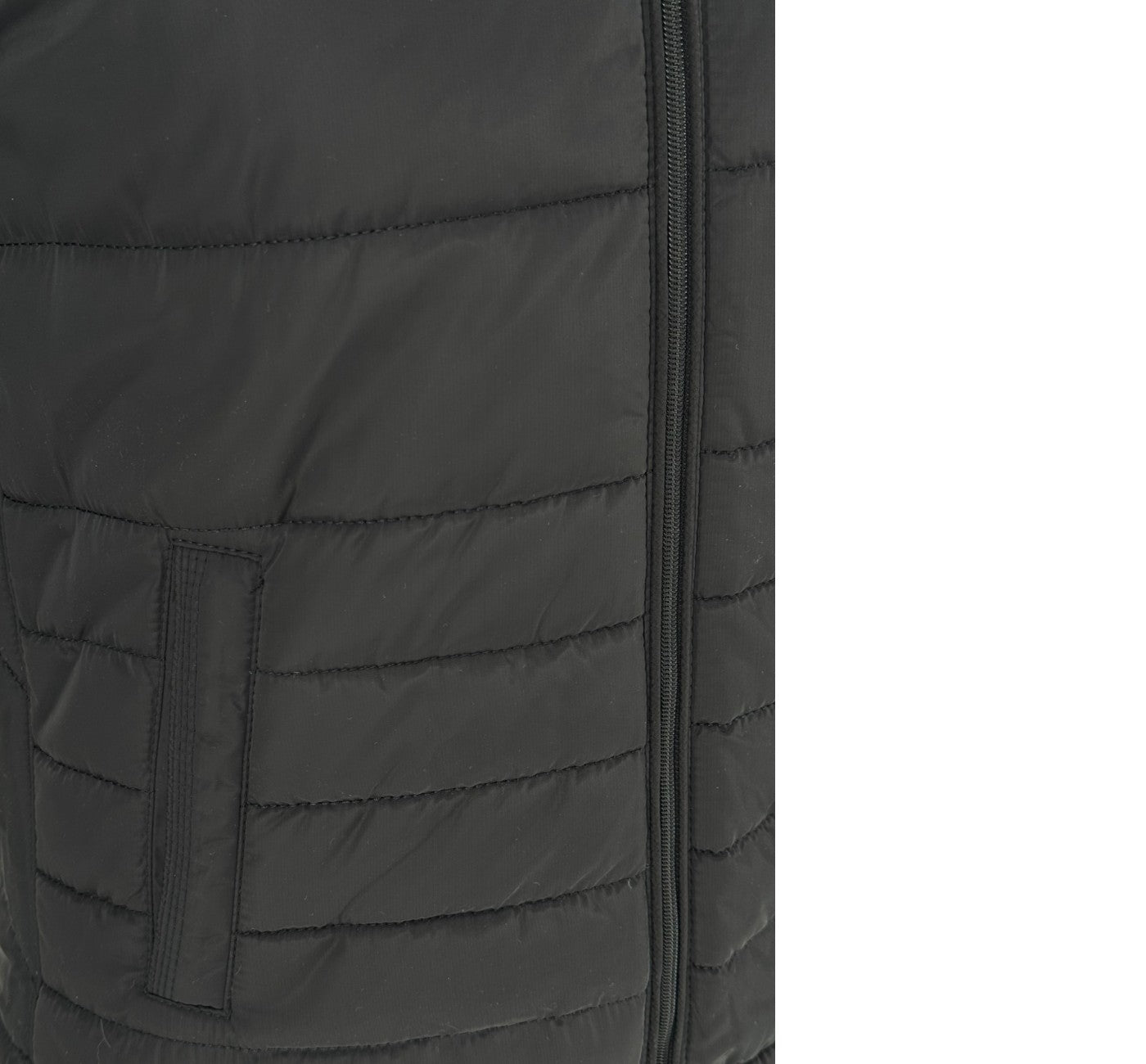 Men’s Black Lightweight Polyester Zip Puffer Vest