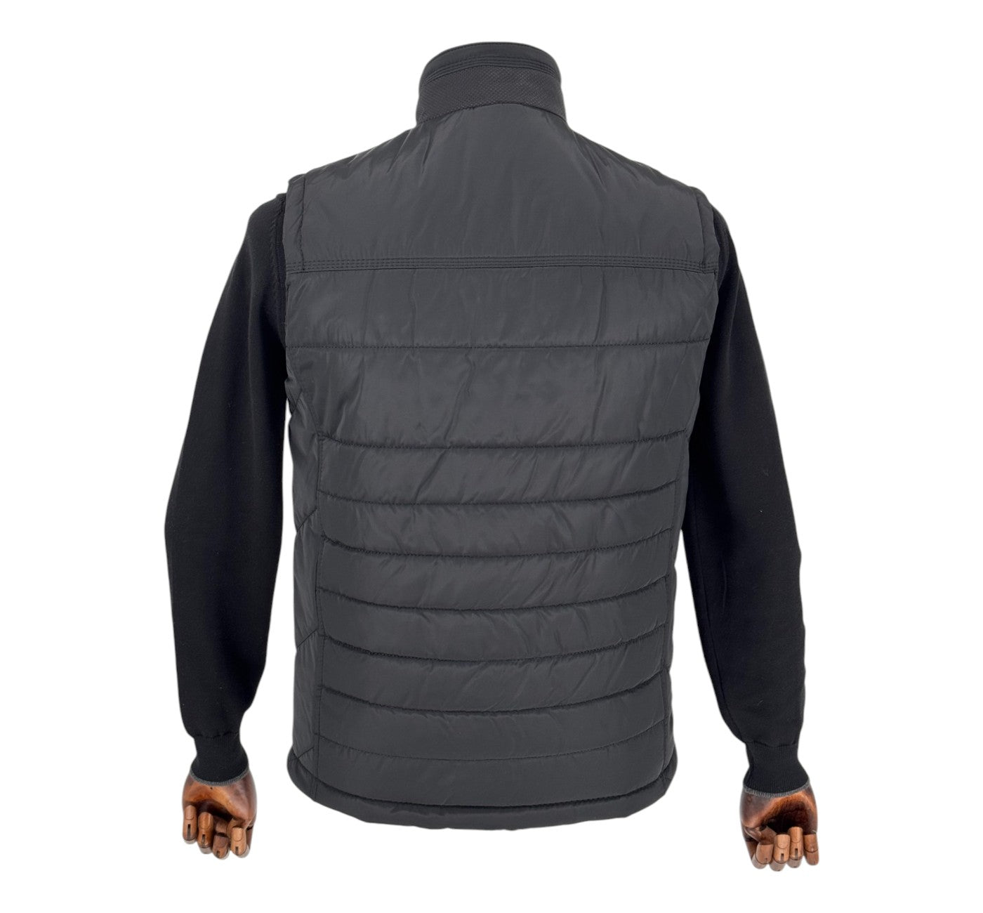 Men’s Black Lightweight Polyester Zip Puffer Vest