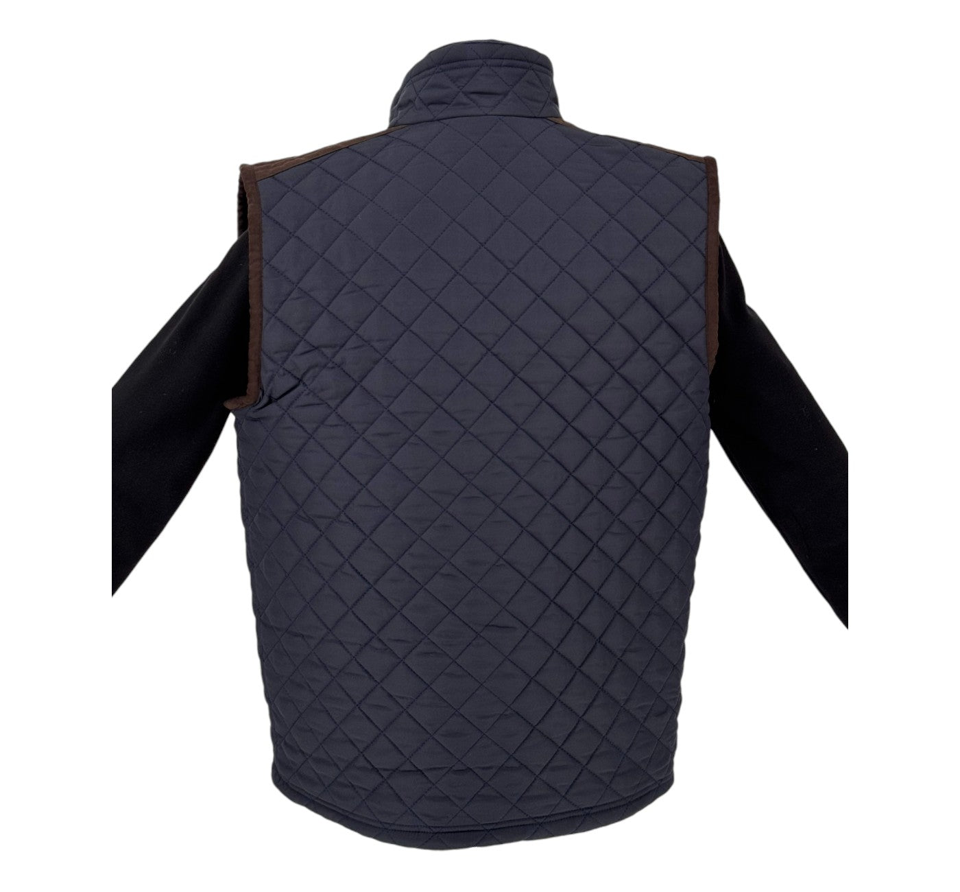 Navy Brown Zip Up Lightweight Puffer Vest for Men