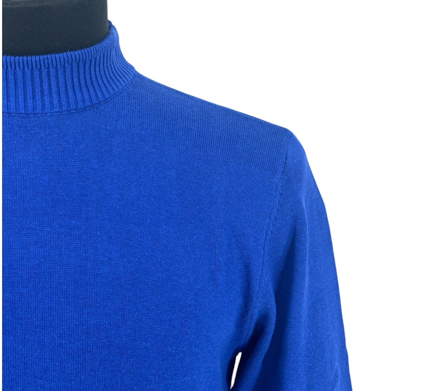 Royal Blue Long Sleeve Mockneck Sweater for Men | Classic Fit
