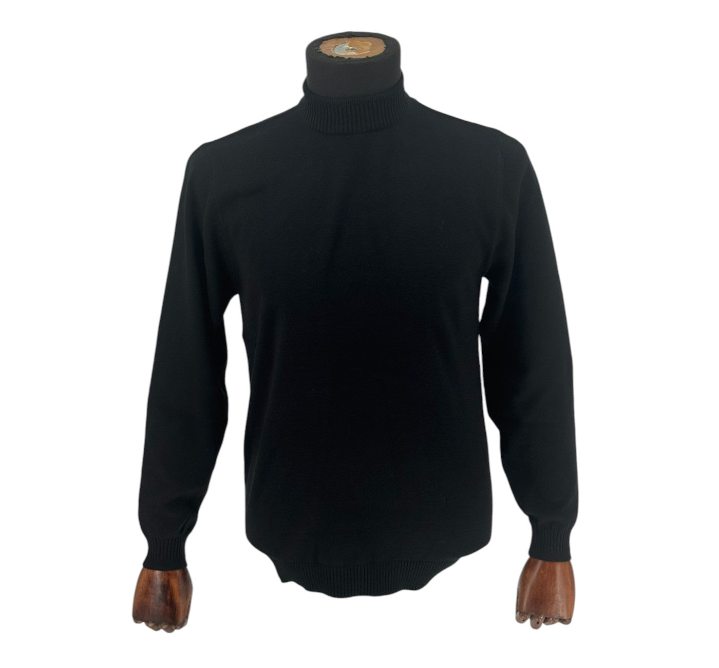 Black Mockneck Sweater for Men | Classic Fit Long Sleeve