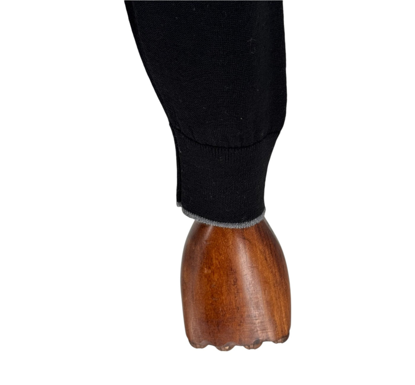 Men’s Black Polo Shirt Long Sleeve Zip Up Wool Modern Fit Rafanelli