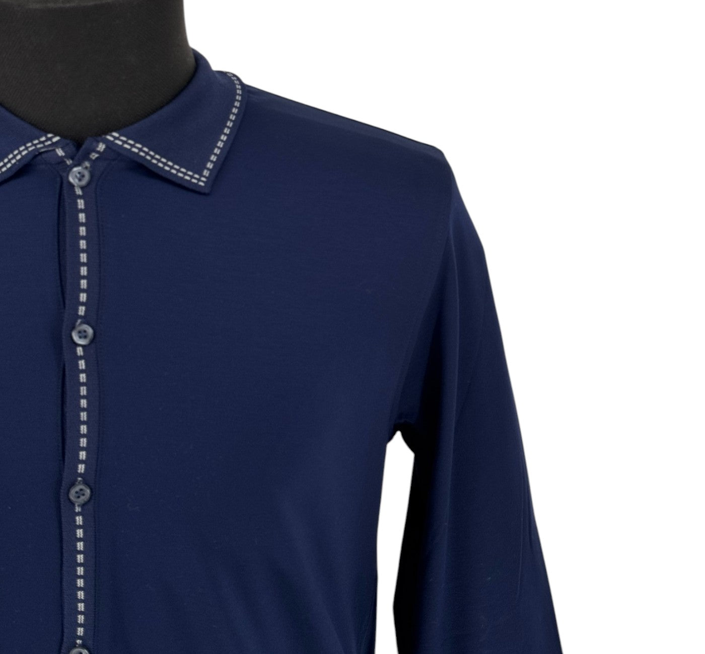 Men’s Rafanelli Milano Navy Button Up Casual Shirt Modern Fit