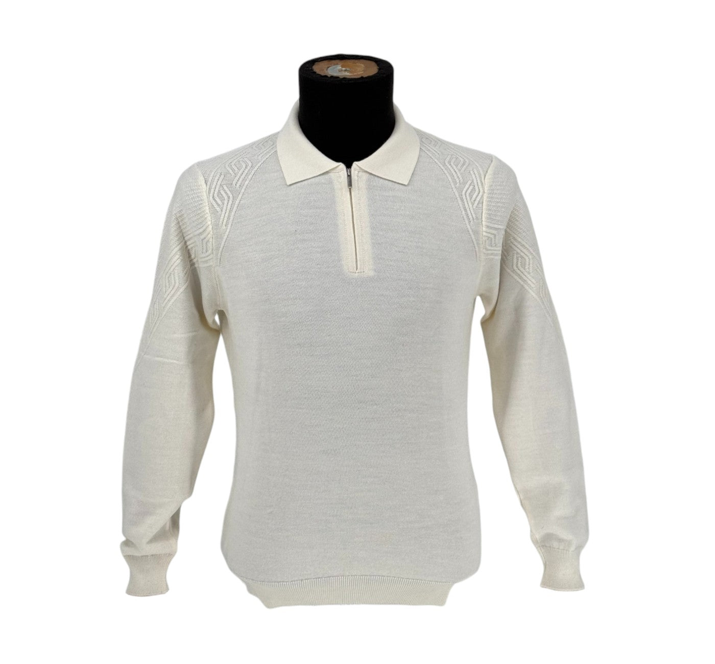 Rafanelli Milano Cream Zip Shirt | Modern Fit Casual