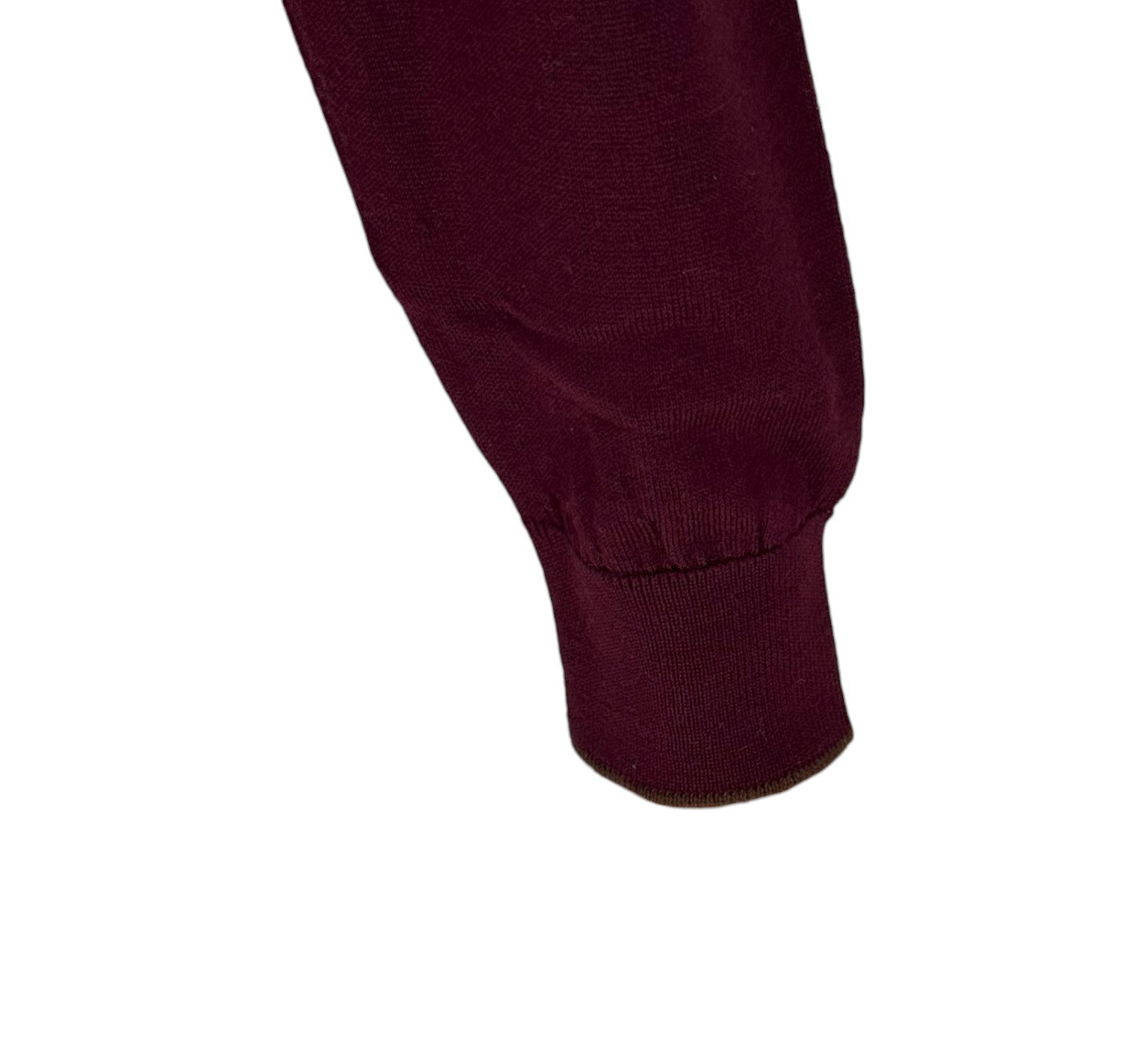 Rafanelli Modern Fit Wool Zip Polo Shirt Burgundy Blue