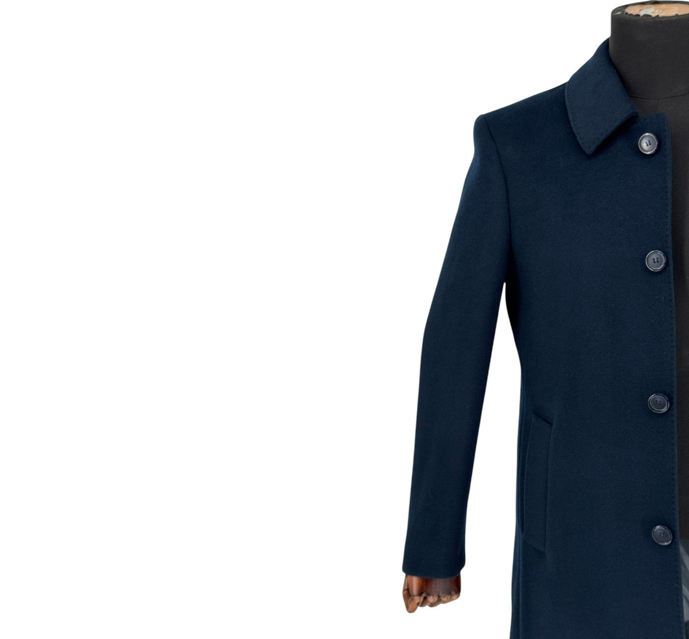 Men’s Casila Exclusive Dark Teal Blue Wool Cashmere Long Coat