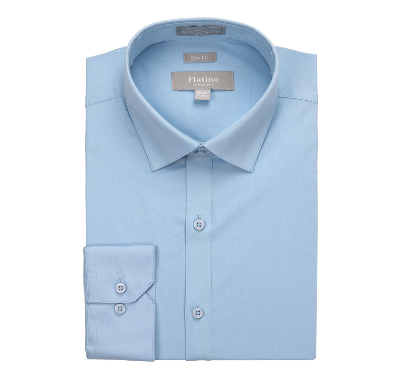 Men’s Light Blue Dress Shirt | Platino De Marquis Slim Fit Stretch