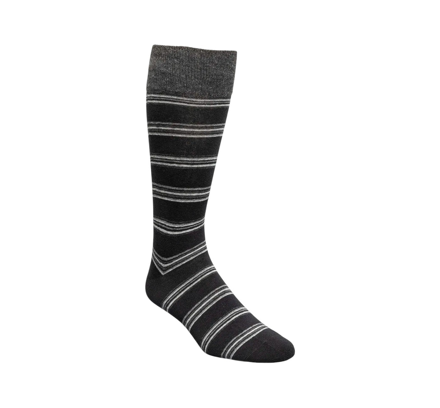 Men’s Black Multi Stripe Crew Dress Socks Stacy Adams