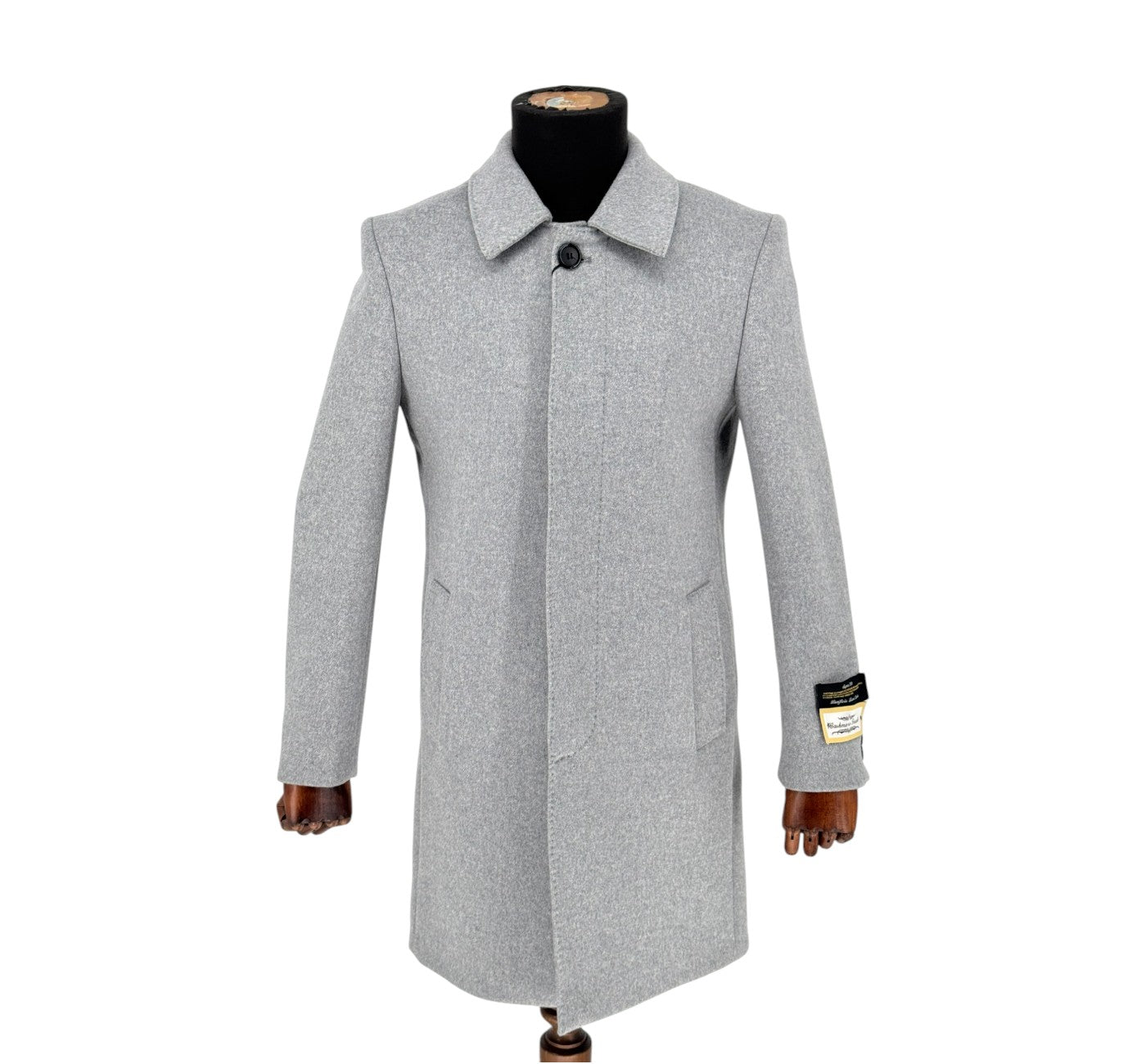 Men’s Casila Exclusive Light Gray Wool Cashmere Long Coat