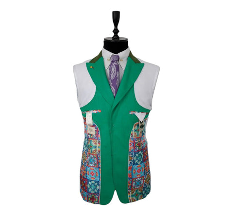 Men's Green Slim Fit Efendi 1881 Blazer | Peak Lapel