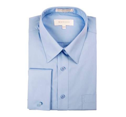 Men's Light Blue Slim Fit Marquis Dress Shirt | French Cuff