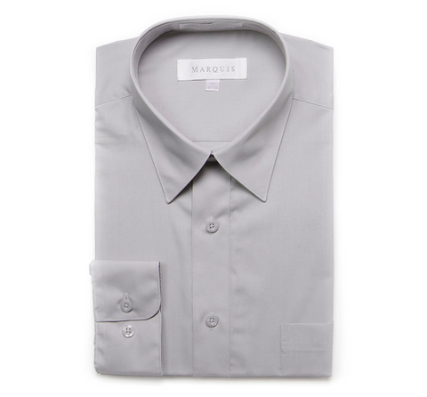 Men's Marquis Silver Gray Classic Fit Dress Shirt
