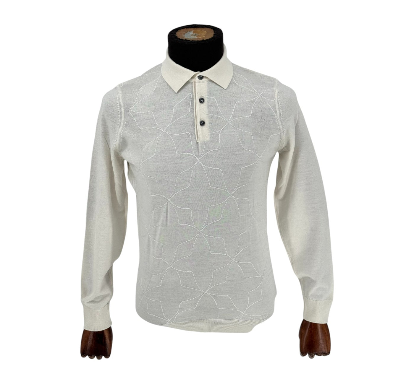 Men’s Rafanelli Milano Cream Casual Modern Fit Button Up Shirt