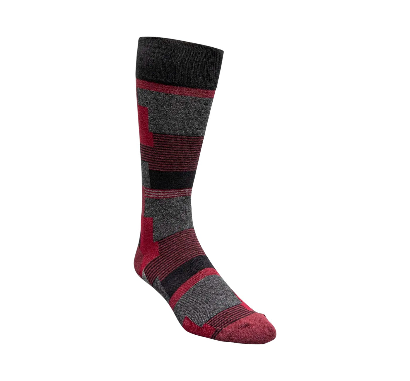 Men’s Red Modern Motif Crew Dress Socks Stacy Adams