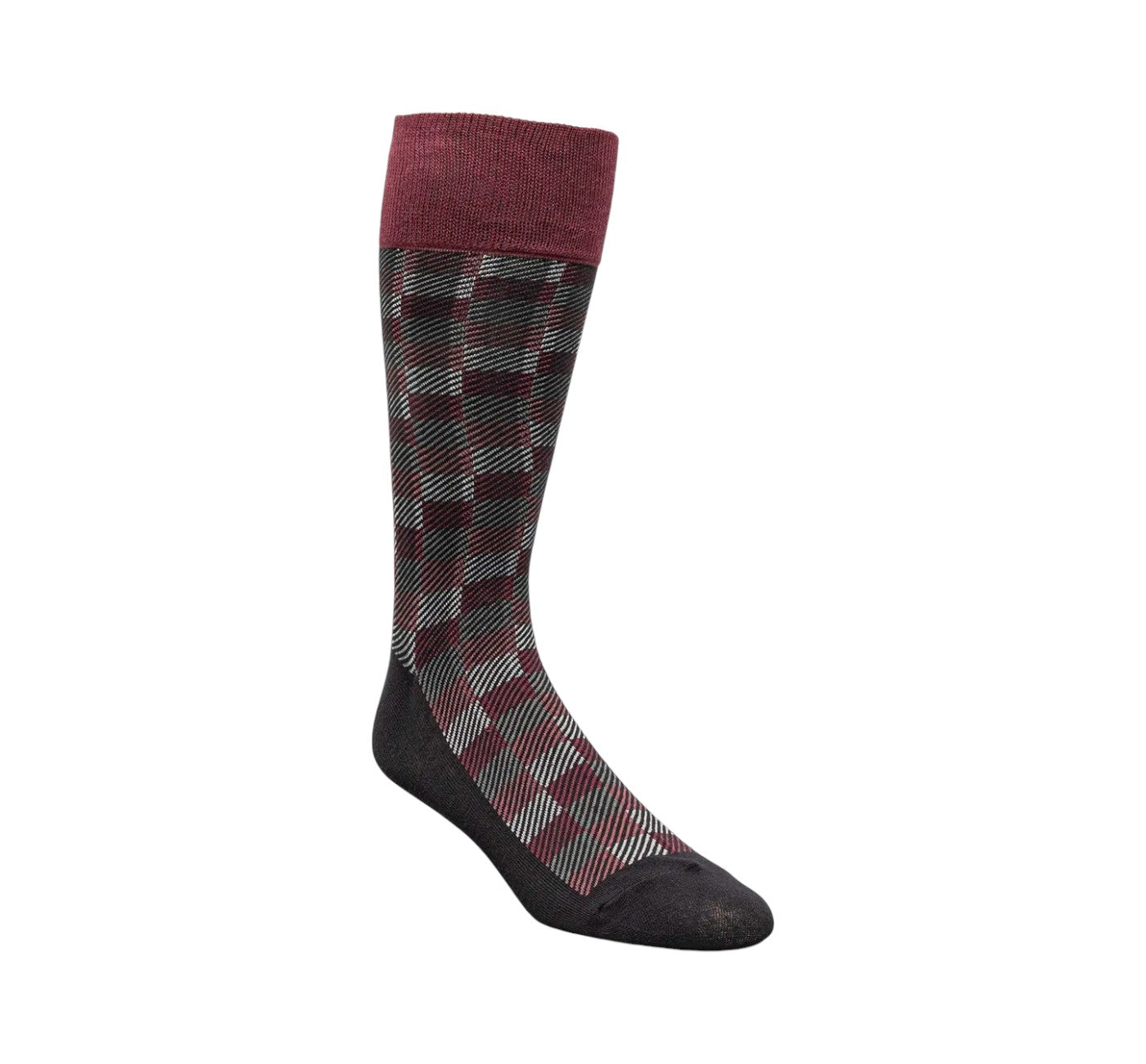 Men’s Stacy Adam Burgundy Multi Block Cotton Blend Dress Socks