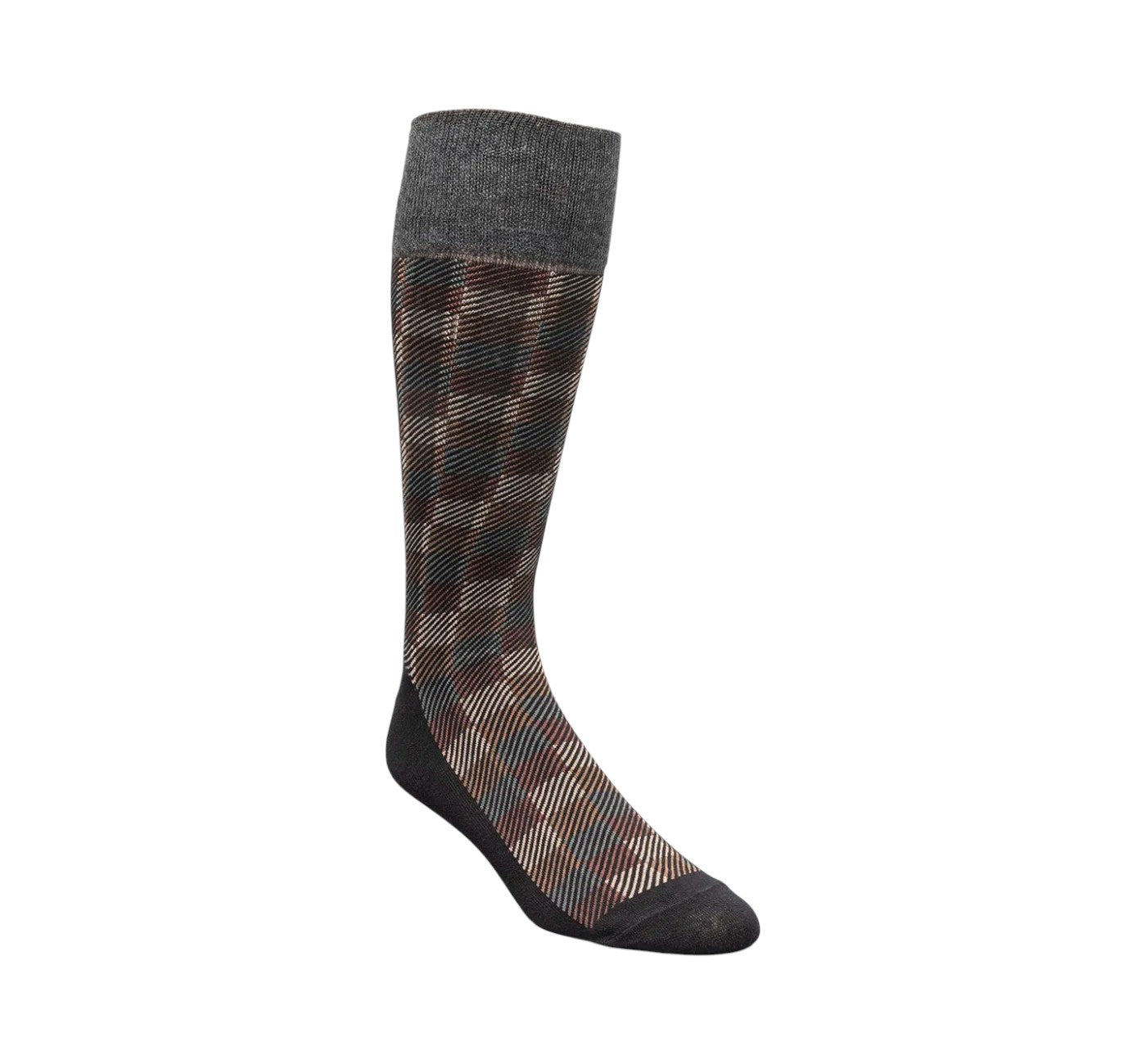 Men’s Stacy Adam Gray Multi Modern Block Crew Dress Socks