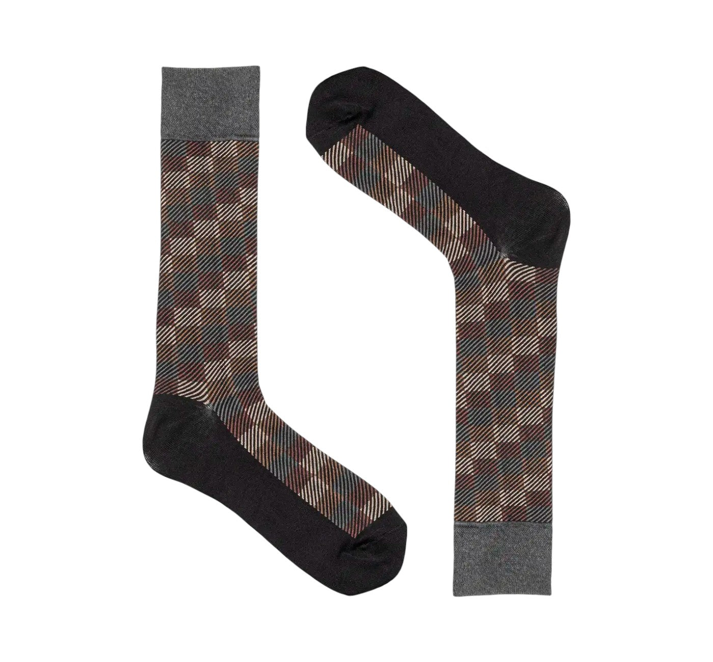 Men’s Stacy Adam Gray Multi Modern Block Crew Dress Socks