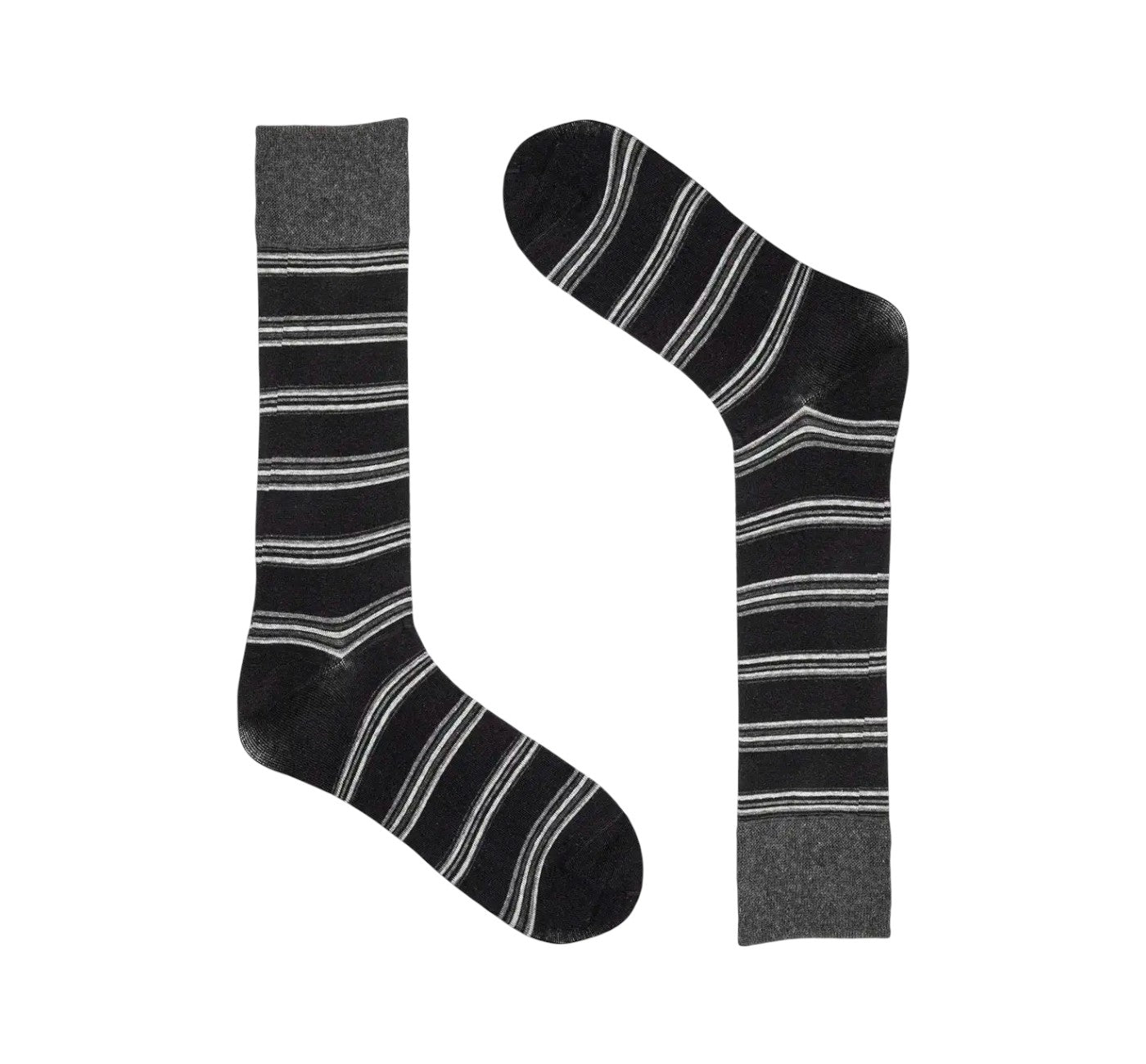 Men’s Black Multi Stripe Crew Dress Socks Stacy Adams