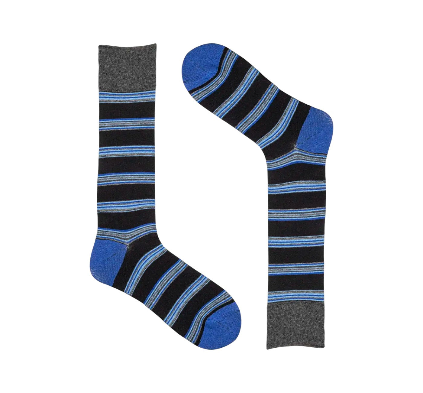 Men’s Dark Blue Multi Stripe Crew Dress Socks Stacy Adams