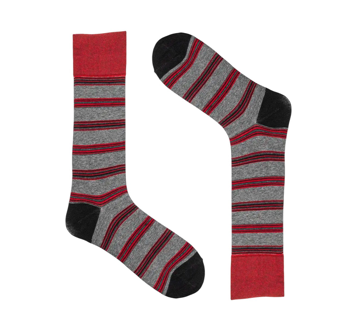 Stacy Adams Men’s Red Stripe Cotton Crew Dress Socks