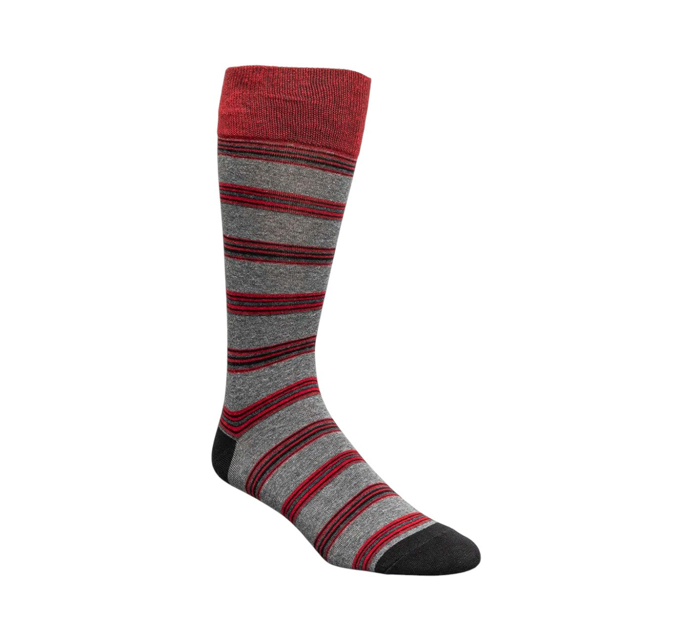Stacy Adams Men’s Red Stripe Cotton Crew Dress Socks