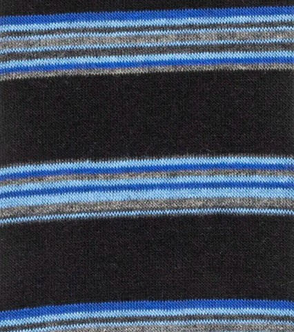 Men's Stacy Adam Dark Blue Multi Mini Stripe Crew Dress Socks (Cotton Blend)