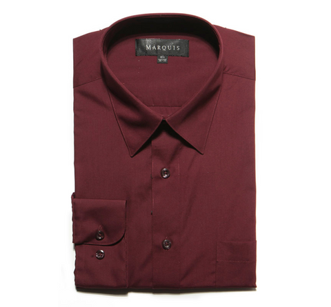 Burgundy Classic Fit Marquis Cotton Dress Shirt for Men