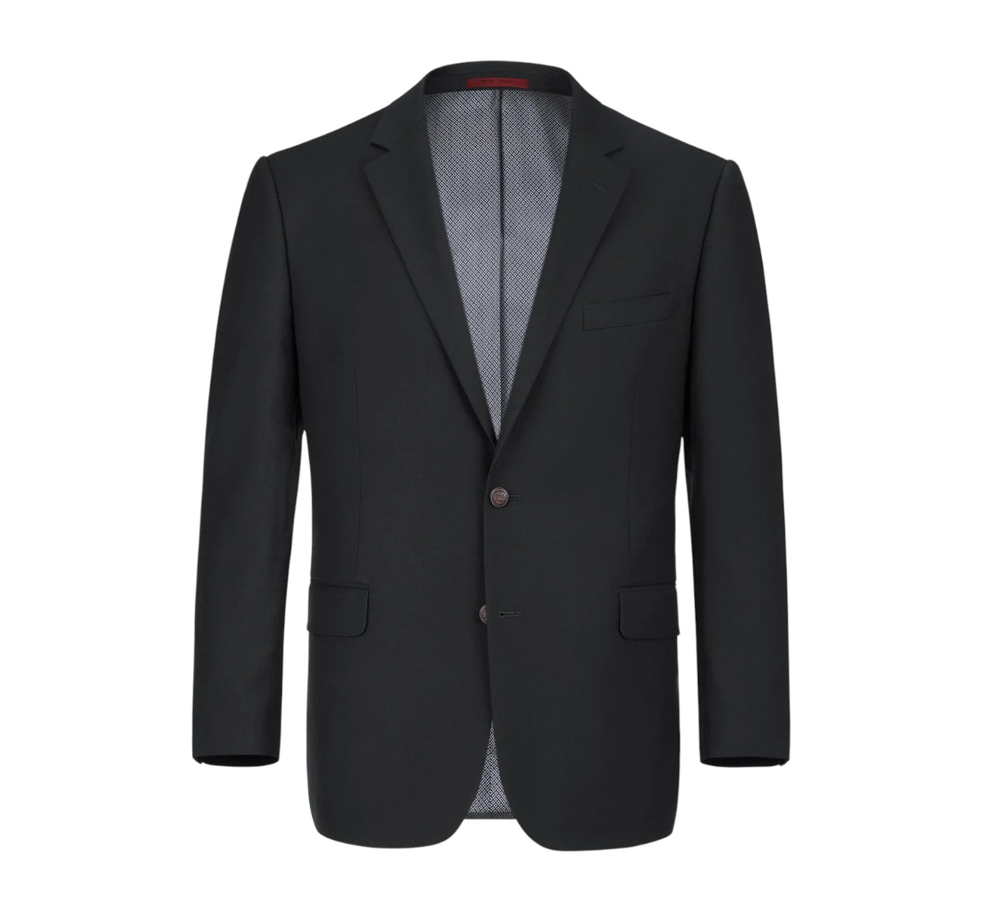 Men's Two Button Notch Lapel Solid Black Renoir Blazer (Classic Fit)
