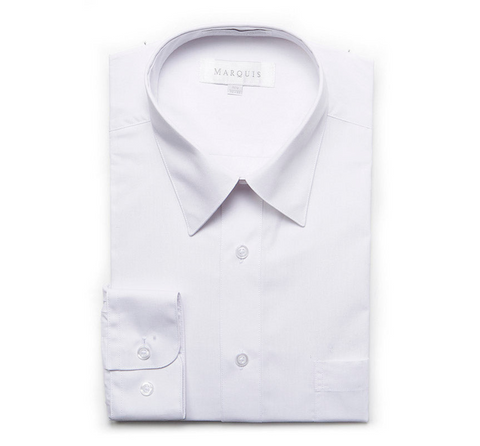 Men's Marquis Solid White Dress Shirt (Cotton Blend/Classic Fit)