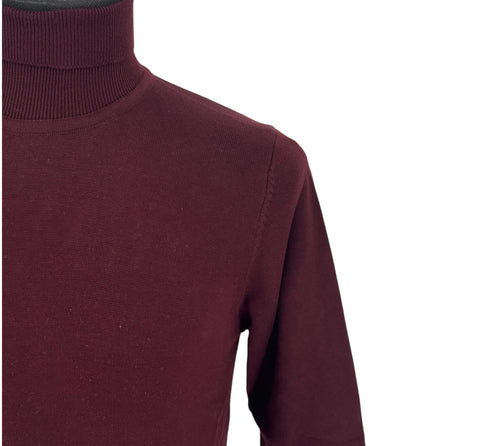 Black Brand Men's Burgundy Cotton Blend Turtle Neck Sweater Shirt