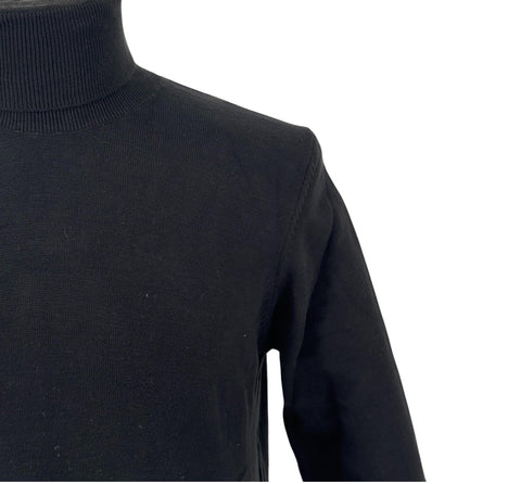 Black Brand Men's Black Cotton Blend Turtle Neck Sweater Shirt