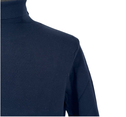 Black Brand Men's Dark Navy Blue Cotton Blend Turtle Neck Sweater Shirt