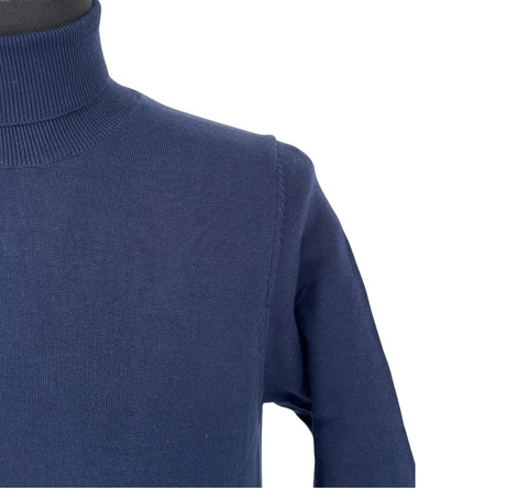 Black Brand Men's Navy Blue Cotton Blend Turtle Neck Sweater Shirt