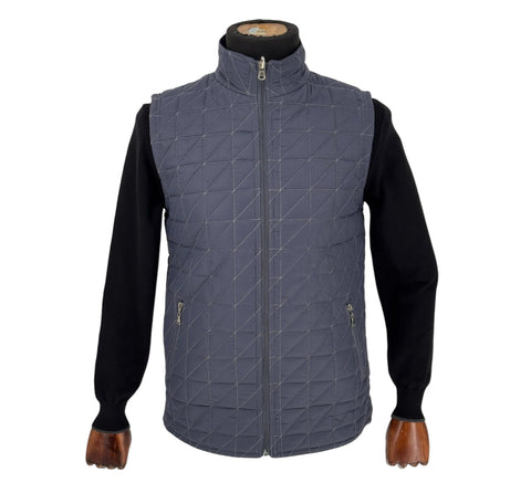 Men's Medium Blue Light Weight Polyester Zip Up Reversible 2-Way Puffer Vest