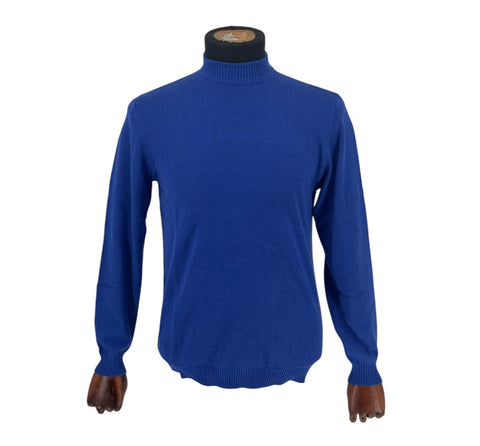 Lavane Men's Long Sleeve Royal Blue Mockneck Sweater (Classic Fit)