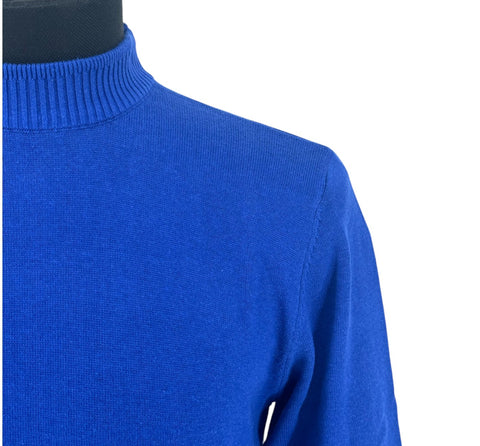 Lavane Men's Long Sleeve Royal Blue Mockneck Sweater (Classic Fit)