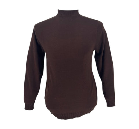 Lavane Men's Long Sleeve Brown Mockneck Sweater (Classic Fit)