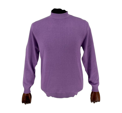 Lavane Men's Long Sleeve Lavender Mockneck Sweater (Classic Fit)