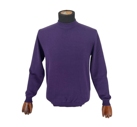 Lavane Men's Long Sleeve Purple Mockneck Sweater (Classic Fit)